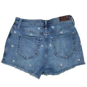 Hollister Button Fly Y2K Daisy Embroidered Denim Shorts Frayed  Sz 5 -High Rise